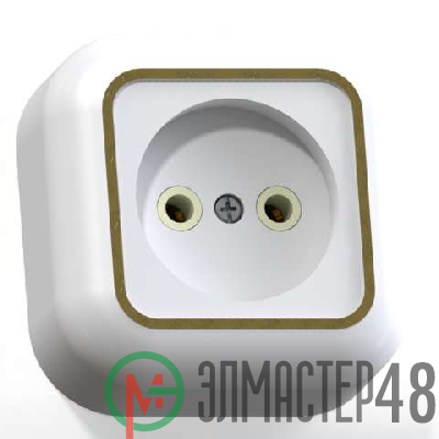 Розетка 1-м ОП Валентина 10А IP20 РА10-266 бел./зол. Кунцево 7639