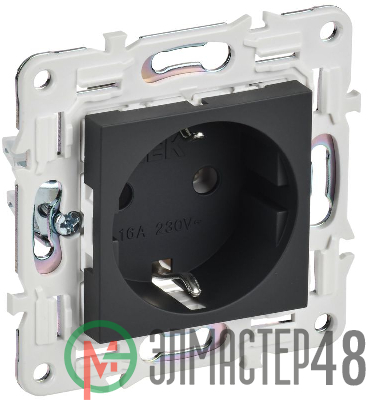Розетка SKANDY 16А с заземл. без защ. шторок SK-R05G графит IEK SK-R11-16-K53