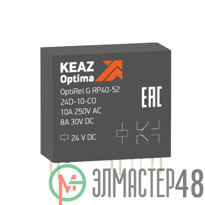Реле промежуточное OptiRel G RP40-52-24D-10-CO КЭАЗ 281019
