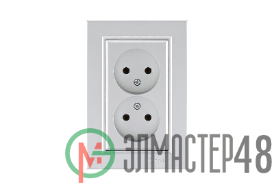 Розетка 2-м СП Karea 10А IP20 б/з сереб. Makel 56065017