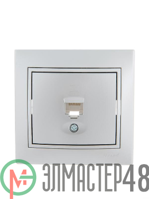 Розетка компьютерная 1-м СП Мира RJ45 метал. сер. Lezard 701-1010-139