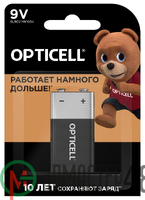 Элемент питания алкалиновый "крона" 6LR61 9В (блист. 1шт) Basic Opticell 5051003