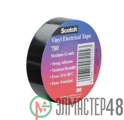 Изолента ПВХ 19мм (рул.20м) Scotch 780 черн. 3М 7000033356