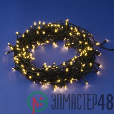 Гирлянда LED ULD-S3000-300/DGA WARM WHITE IP20 30м 300 диодов тепл. бел. свет провод зел. Uniel UL-00007312