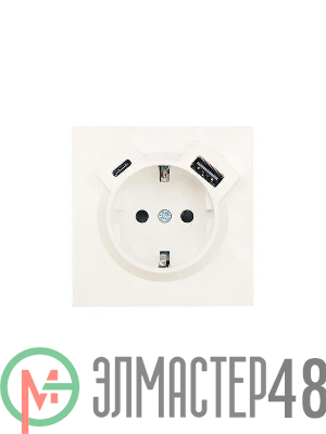 Розетка 1-мест. с/з Type-C+USB разъем СП ZIMA IP20 слон. кость LEZARD 704-9088-181TC