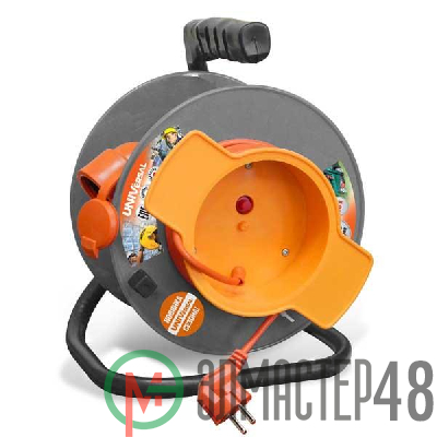 Удлинитель на катушке 1х40м с заземл. 16А IP54 У10-027 термо ПВС 3х1 розетки с защ. крышкой UNIVersal 1678
