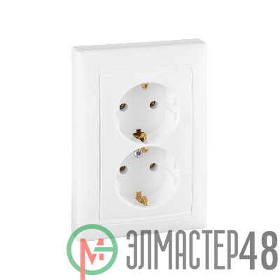 Розетка 2-м СП Valena 2К+3 с заземл. нем. станд. бел. (DIY-упак.) Leg 694272