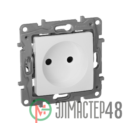 Механизм розетки 1-м СП Etika 16А IP31 250В 2P без заземл. защ. шторки немецк. стандарт винт. клеммы бел. Leg 672234