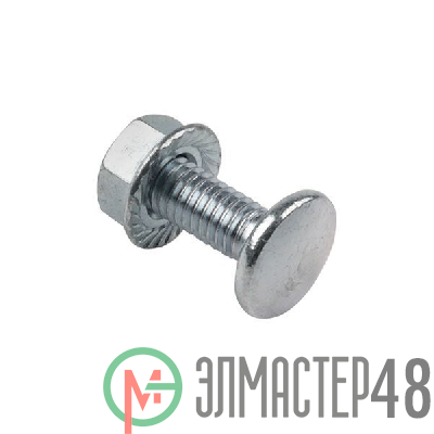 Комплект соединительный 6х10 (винт с подголовником+гайка с фланцем М6) EKF wgm6x10