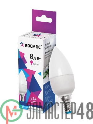 Лампа светодиодная CN 8.5Вт 6500К E14 220В КОСМОС LkecLED8.5wCNE1465
