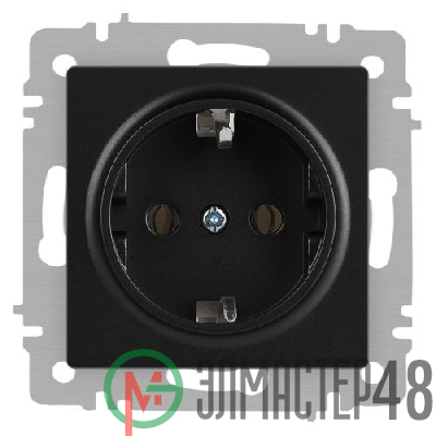 Розетка Accent 6-202-05 2P+E Schuko 16А-250В IP20 СУ антрацит Intro Б0063693