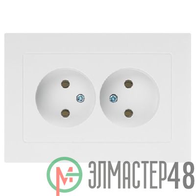 Розетка Intro Accent 6-204-01 2х2P 16А-250В IP20 СУ AL/CU бел. Intro Б0063447