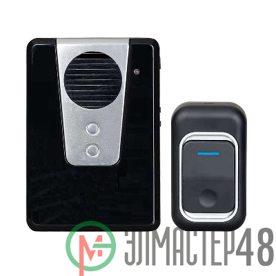 Звонок беспроводной полиф. Трио 32 мел. 150м 4-тон. полифония регул. громкости настол.-настен. брызгозащ. кнопка IP44 3ААх1.5В Тритон ТР-02Б