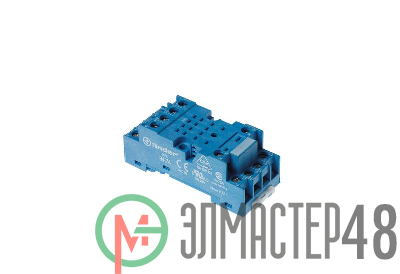 Розетка с винтовыми клеммами (под шайбу) для реле 55.32; 55.34 таймера 85.02; 85.04; модули 99.01; в компл. метал. клипса 094.71 син. FINDER 94749SMA
