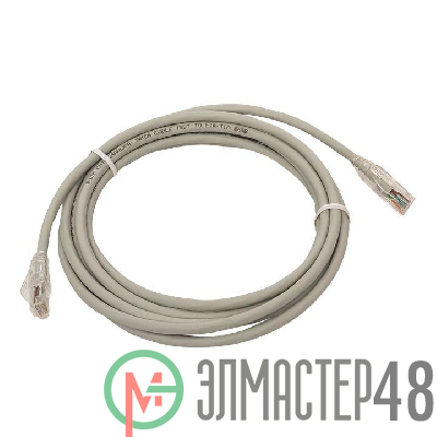 Патч-корд кат.6 экранированный UTP оболочка LSZH сер. (3.0м) TeraLINK PRO EKF TRP-6UTP-LSH-3M-GY