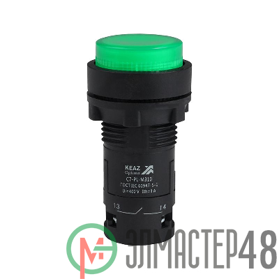 Кнопка с подсветкой OptiSignal Compact D22 С7-PL-M310 зел. 1НО 230В AC XB7NW33M1 КЭАЗ 362100
