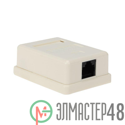 Розетка компьютерная 1-м ОП RJ45 CAT 5E бел. REXANT 03-0121