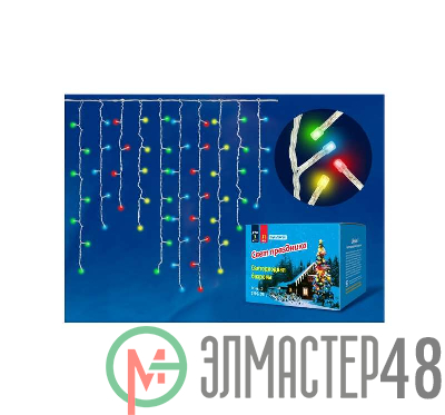 Гирлянда "Бахрома" светодиодная ULD-B3010-200/DTA MULTI IP20 с контроллером 3м 200 светодиодов свет разноцветный провод прозр. Uniel UL-00002270