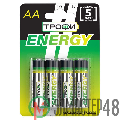 Элемент питания алкалиновый AA/LR6-4BL Eco (блист.4шт) Трофи Б0017046