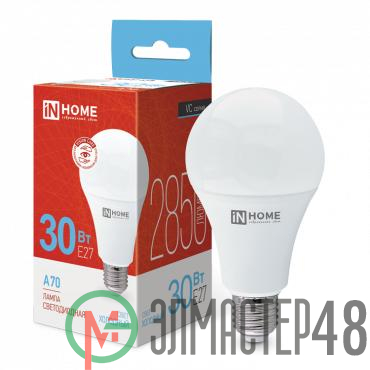 Лампа светодиодная LED-A70-VC 30Вт 230В E27 6500К 2700лм IN HOME 4690612024165