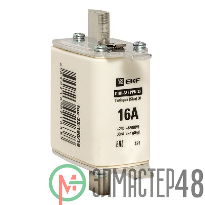 Вставка плавкая ППН-33 160/6А габарит 00 PROxima EKF fus-33/160/6
