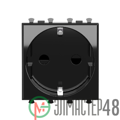 Розетка 2мод. 3п 2P+E Avanti "Черный квадрат" защ. шторки DKC 4402002