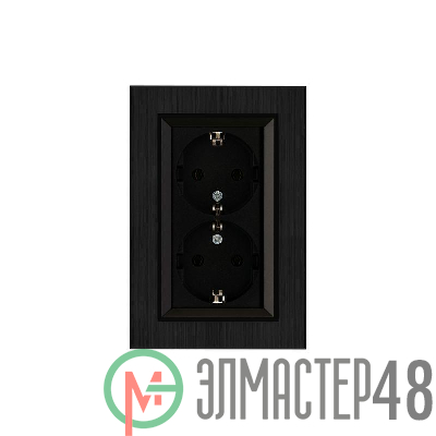 Розетка 2-я Karea LINE STAR с заземл. чер. Makel 86054082