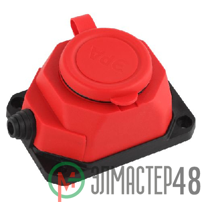 Колодка 1-м с заземл. 16А IP44 K-1e-RED-IP44 каучук красн. Эра Б0044550