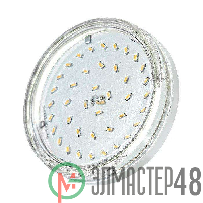Лампа светодиодная PLED-ECO 6Вт таблетка прозрачная 5000К холод. бел. GX53 510лм 230В JazzWay 2852090