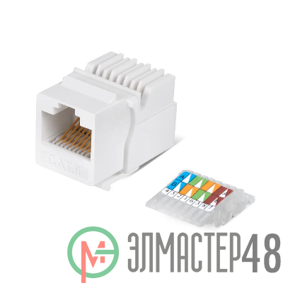 Вставка Keystone Jack RJ45 (8P8C) кат.6 без инструмента Toolless бел. Cabeus 7959c