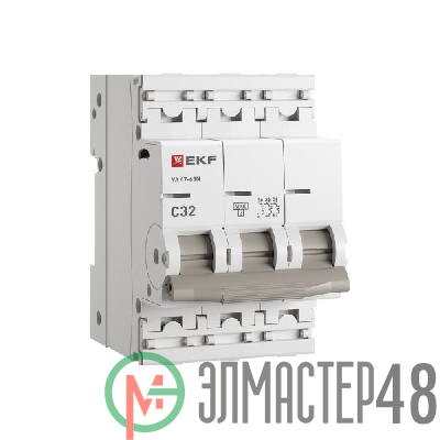 Выключатель автоматический 3п C 32А 6кА ВА 47-63N EKF PROxima EKF M636332C