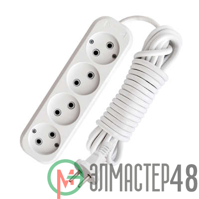 Удлинитель 4х5м без заземл. 10А IP20 Е-204 АБС-пл. ПВС 2х0.75 UNIVersal 9631969
