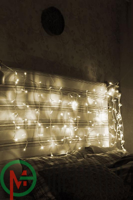 Гирлянда занавес 2.5мх1.1м 200LED с контроллером шнур 3м IP20 тепл. бел. Космос KOC_CUR200LED_W