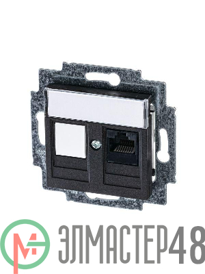 Розетка информационная Levit RJ45 кат. 5e и заглушка антрацит ABB 2CHH295117A6063