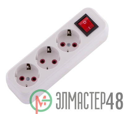 Колодка удлинителя 3-м с заземл. с выкл. Lezard 720-0300-302