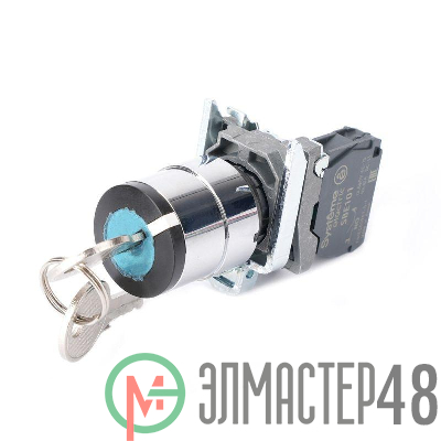 Переключатель модульный SB4 в сборе 22мм 2поз. с фиксацией ключ 1пол 1НО SE SB4BG21