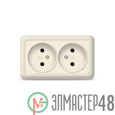 Розетка 2-м ОП Олимп 16А IP20 беж. Universal Б-О0102