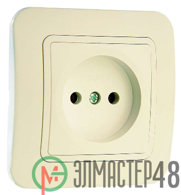 Розетка 1-м СП Lillium 16А IP20 без заземл. крем./крем. Makel 70222