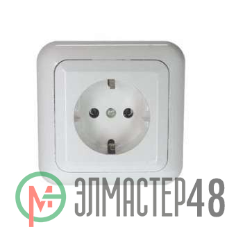 Розетка 1-м СП РС10-307 евро БЕЛ. ЦЕРКОВЬ
