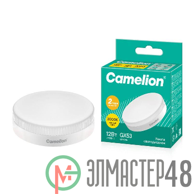 Лампа светодиодная LED12-GX53/830/GX53 12Вт 220В Camelion 12786
