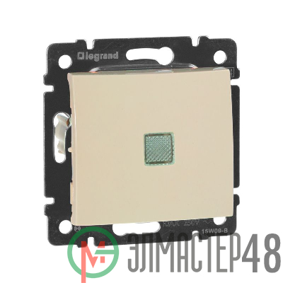 Механизм выключателя 1-кл. СП Valena 10А IP31 с зел. инд. сл. кость Leg 774310