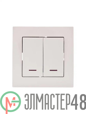 Механизм выключателя 2-кл. с индик. СП VESNA кремов. LEZARD 742-0388-112