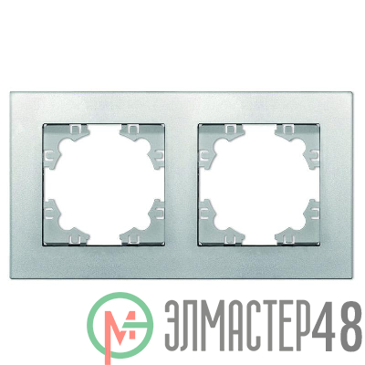 Рамка 2-м Афина универс. серебр. Universal A0044-S