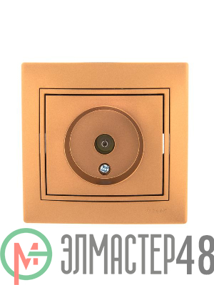 Розетка TV СП Мира оконечная метал. зол. Lezard 701-1313-130