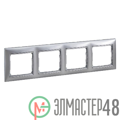 Рамка 4-м Valena горизонт. алюм. (DIY-упак.) Leg 694333