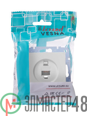 Розетка компьютерная 1-м СП Vesna механизм бел. LEZARD 742-0288-139