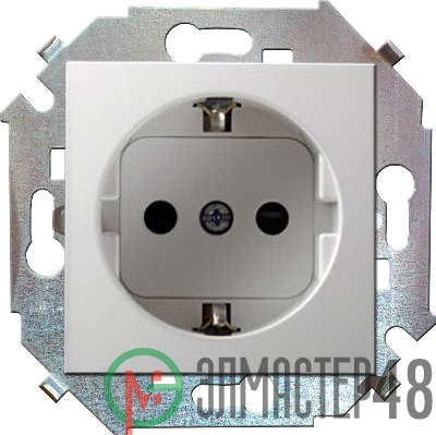Механизм розетки 1-м СП Simon15 с заземл. бел. Simon 1591432-030