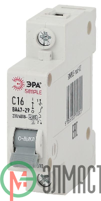 Выключатель автоматический модульный 1п C 50А 4.5кА ВА47-29 SIMPLE-mod-08 ЭРА Б0039225