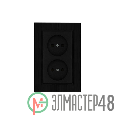 Розетка 2-я Karea LINE STAR без заземл. чер. Makel 86054017