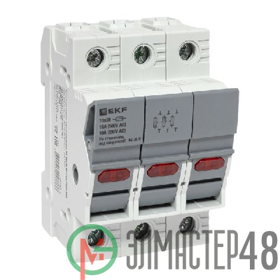 Предохранитель-разъединитель DF 10х38 3п (тип ПВЦ) EKF df103-e